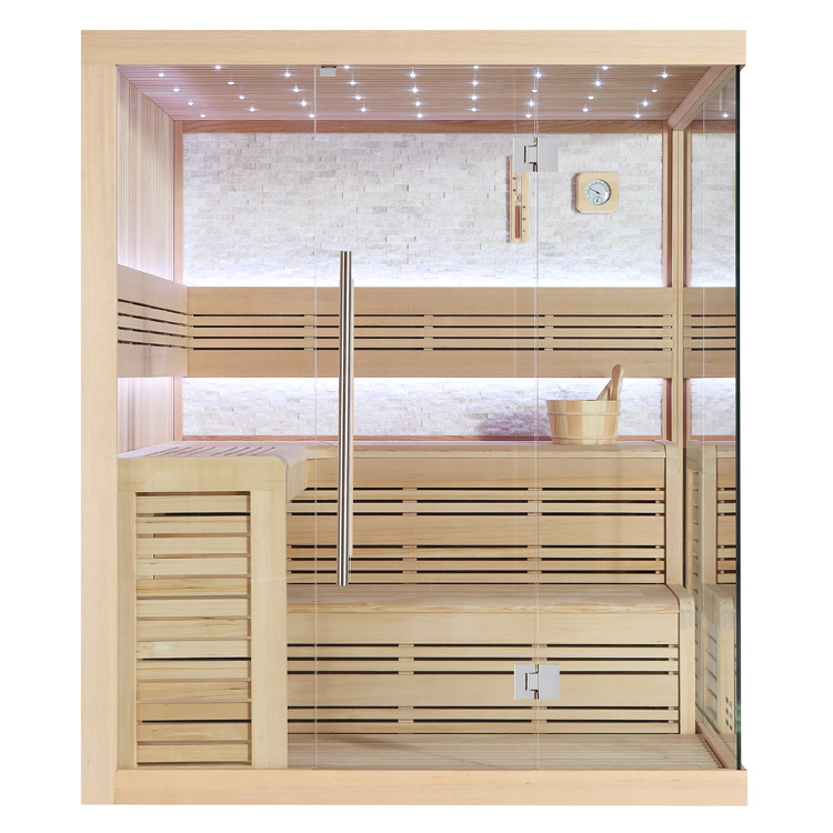 AWT sauna 1105C with white stone, hemlock