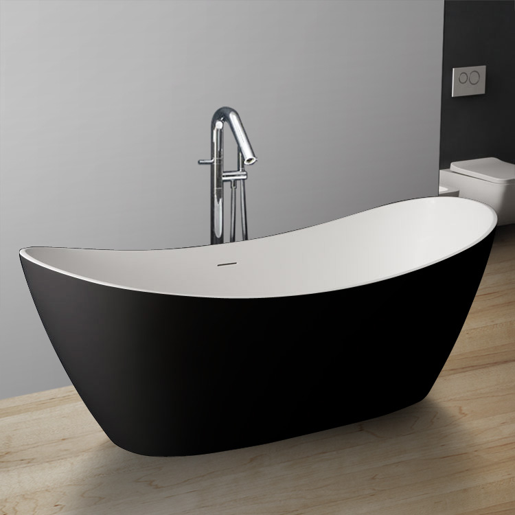 StoneArt bathtub free standing BS-526 , black-white,185x79, matt