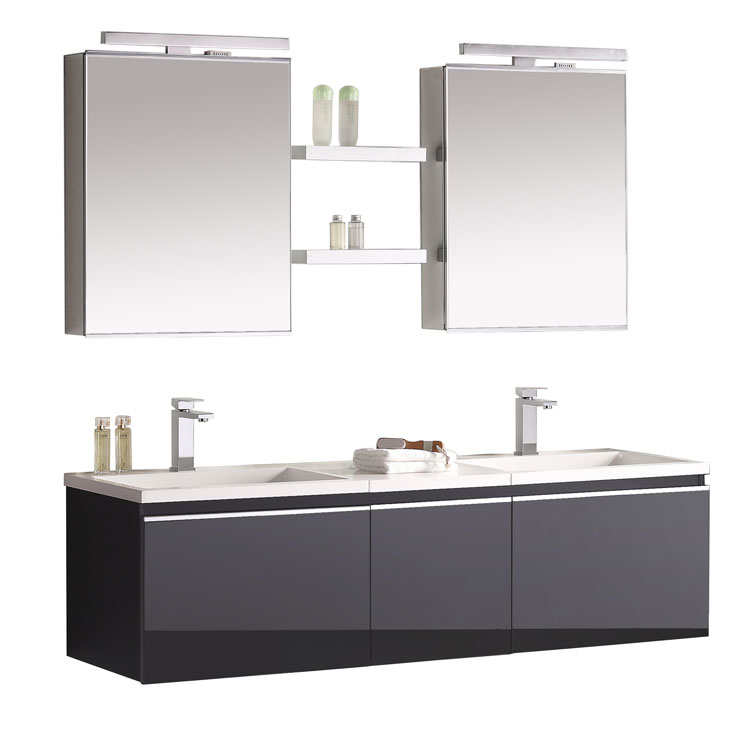 StoneArt Bathroom furniture set Milano ME-1600-1 dark gray 160x45