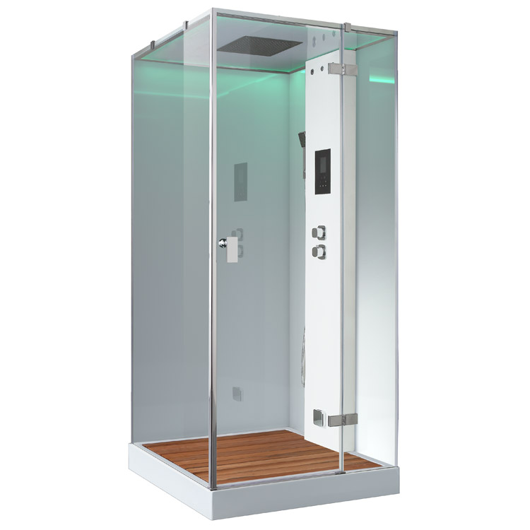 AWT Steam shower LD206F15 with shower tray white 100x100 right