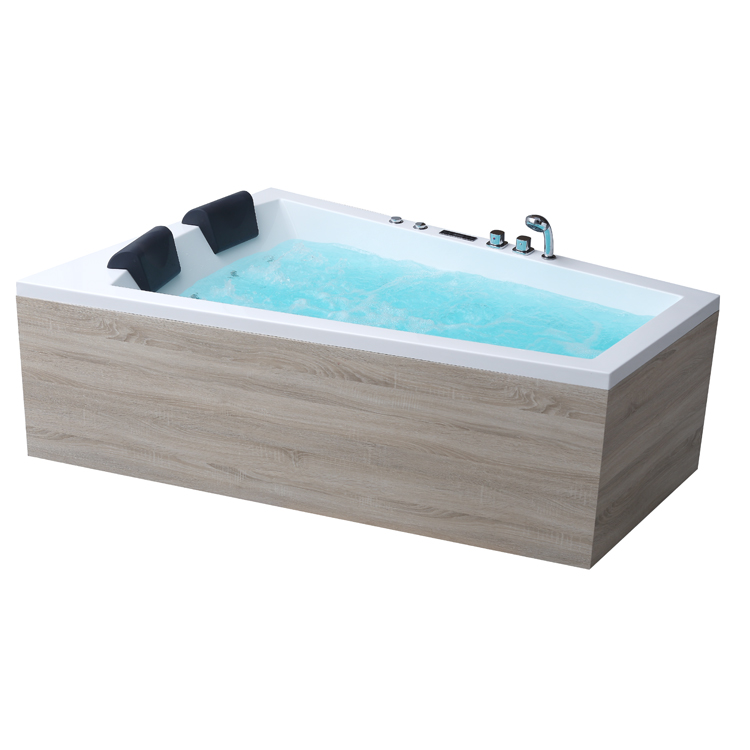 AWT massage bathtub GE105E with wood-skirt ,180x130, right versi