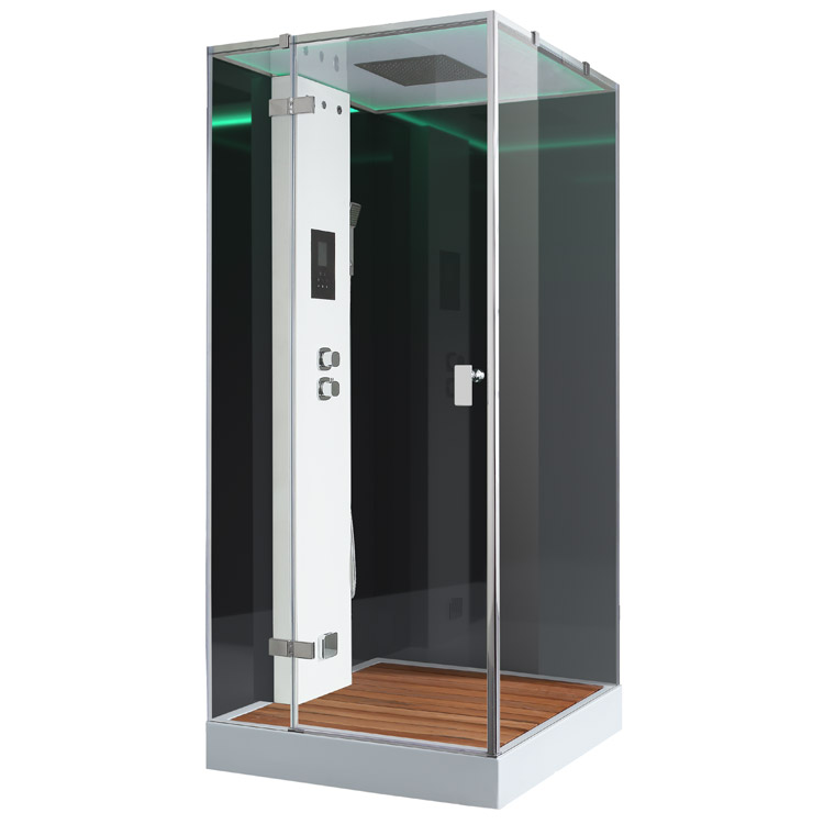 AWT Steam shower LD208F15 with shower tray black 90x90 left