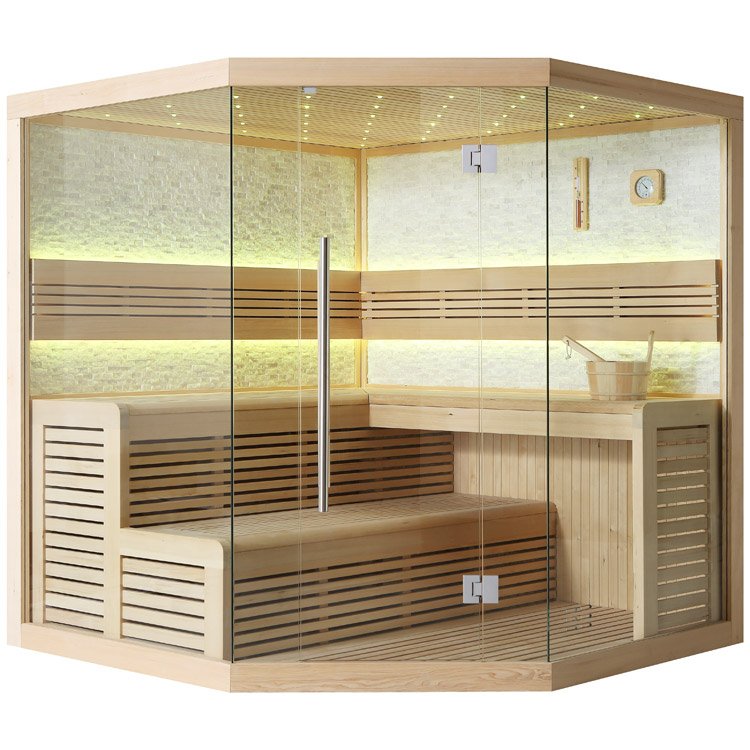 AWT sauna 1101B with white stone, hemlock, 200c200cm