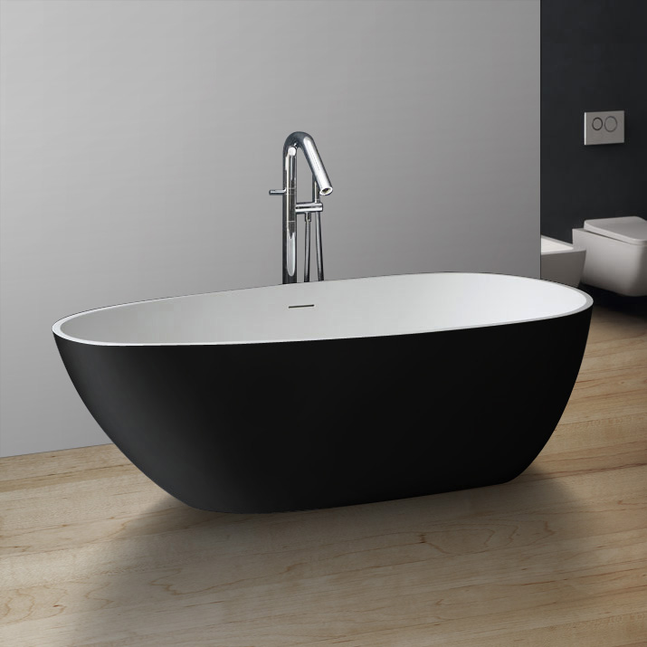StoneArt bathtub free standing BS-505 , black-white,171x85, matt