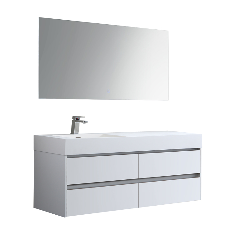 StoneArt Bathroom furniture set Milan ML-1400 white gloss 140x48 left