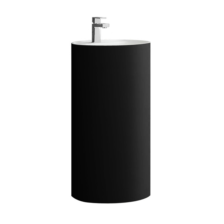 StoneArt freestanding basin LZ513 , black-white,45x45cm, matt