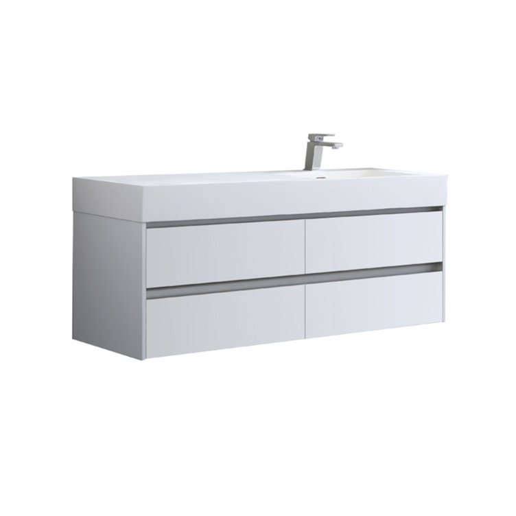 StoneArt Bathroom furniture Milan ML-1400 white gloss 140x48 right