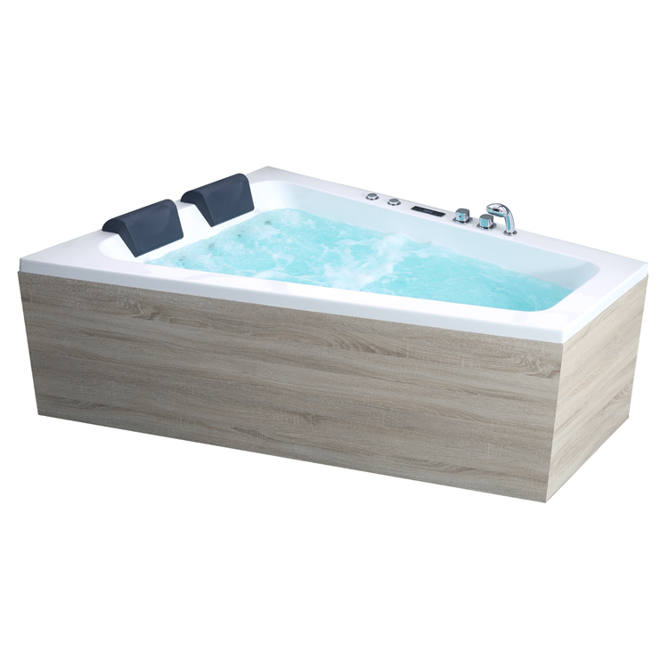 AWT massage bathtub GE104E with wood-skirt ,170x130, right versi