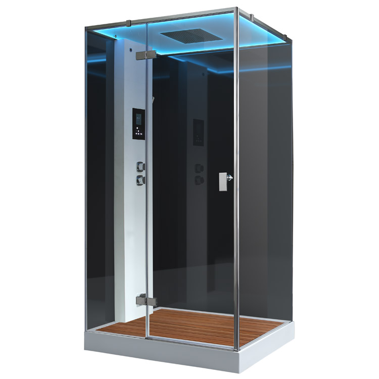 AWT Steam shower LD207F15 with shower tray black 120x90 left