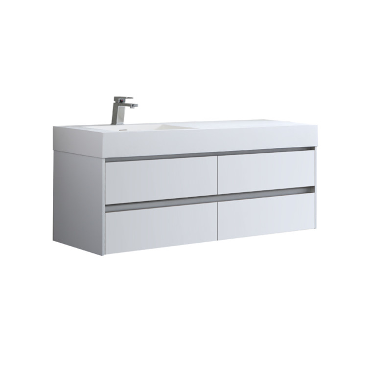 StoneArt Bathroom furniture Milan ML-1400 white gloss 140x48 left
