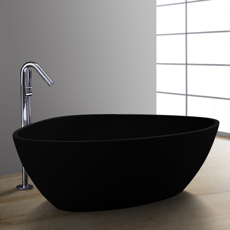 StoneArt Bathtub freestanding BS-533 black 180x140 mat