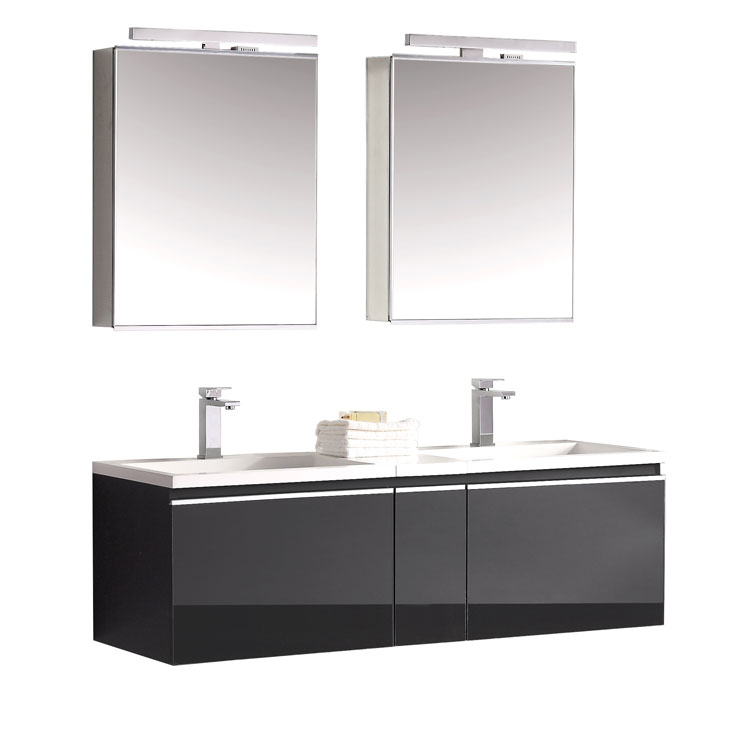 StoneArt Bathroom furniture set Milano ME-1400-1 dark gray 140x45